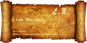 Lieb Mariann névjegykártya
