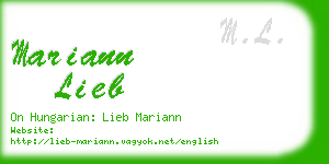 mariann lieb business card